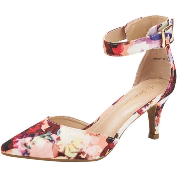 🆕Women’s Floral Low pointed Low Heel Dress Pump Shoes  Elegant Design - Picture 1 of 7